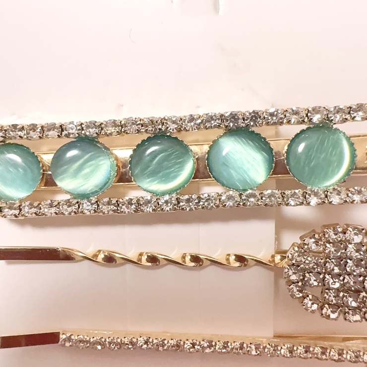 COACHTOPIA ヘアクリップセット heyep(ヘイップ) Logo Rhinestone Square Hair Clip-2Piece Set