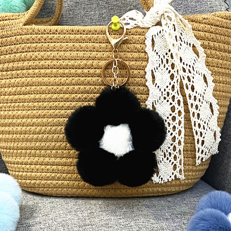 ブラック | ファーチャーム はな ふわふわ | shoppinggo