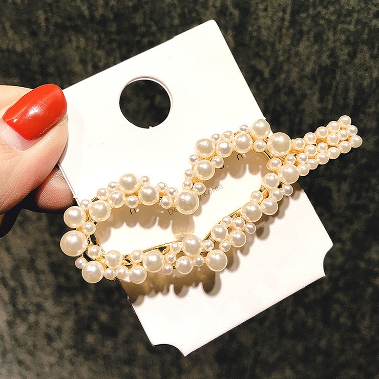 A02 | ヘアピン パールビーズヘアピン パッチン留め | shoppinggo