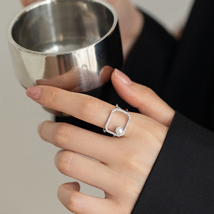 シルバー | 指輪 パール オープン | shoppinggo