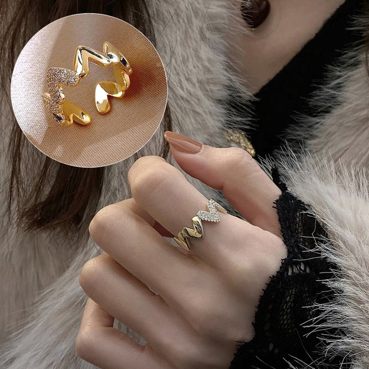 指輪 ハート オープン | shoppinggo | 詳細画像1 