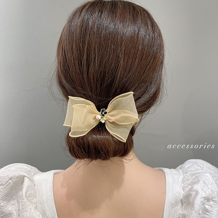 キャメル | お団子ヘア 蝶結び ヘアアレンジ | shoppinggo