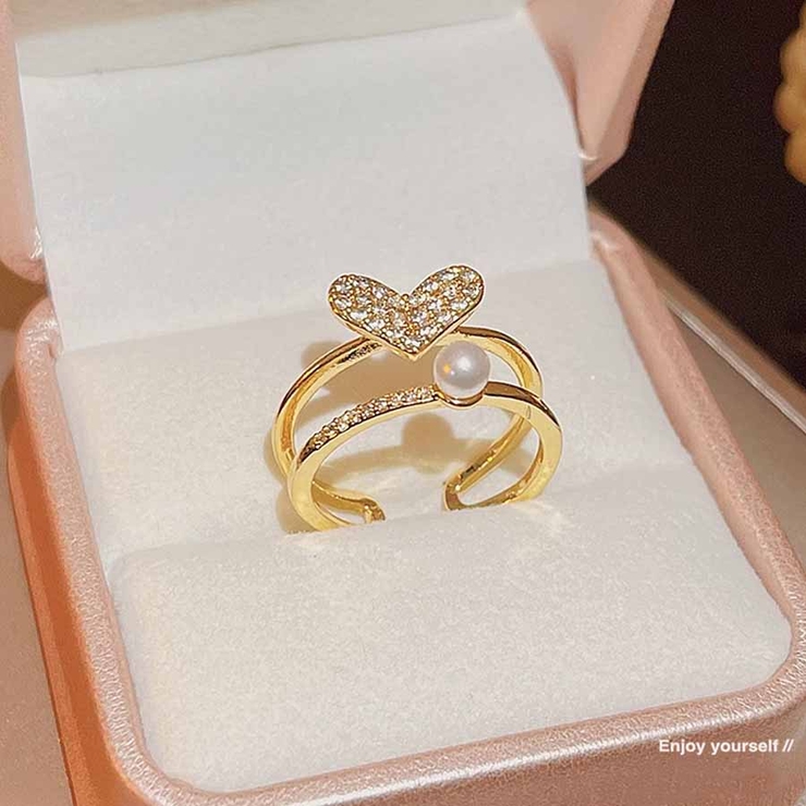 ゴールド | 指輪 ハート パール | shoppinggo