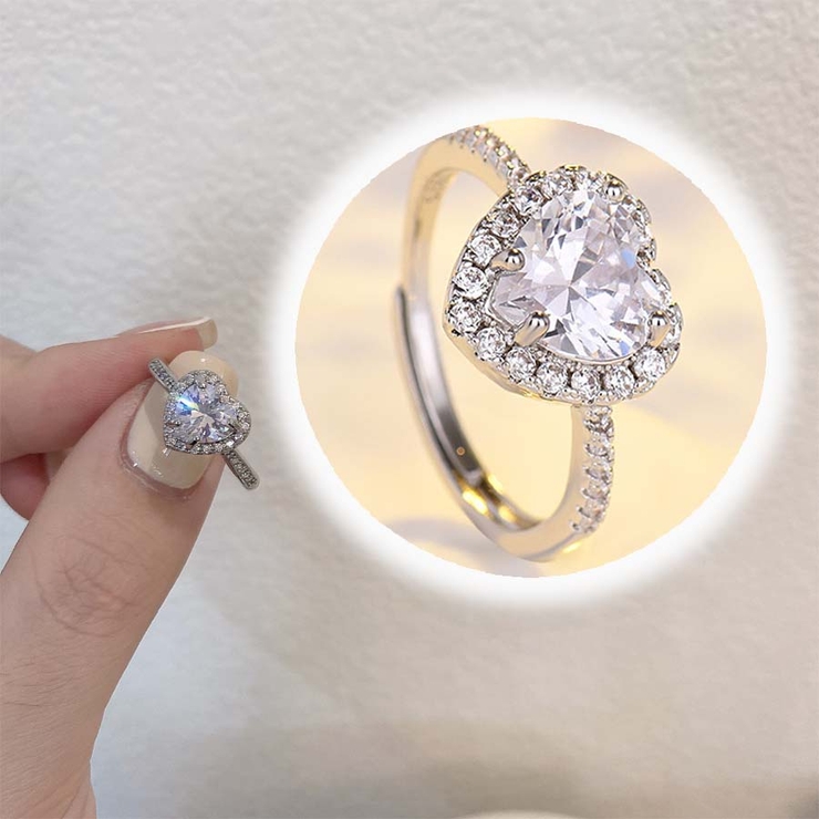 シルバー | ハート指輪 オープン リング | shoppinggo