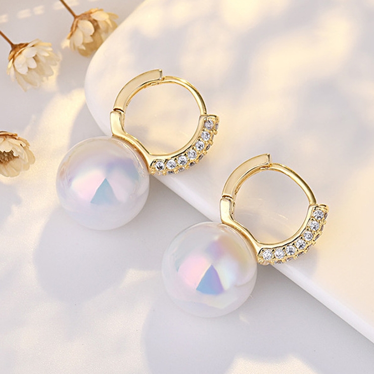 ピアス リングピアス パールピアス レディース 人気アクセサリー上品 ゴールド | shoppinggo | 詳細画像2 