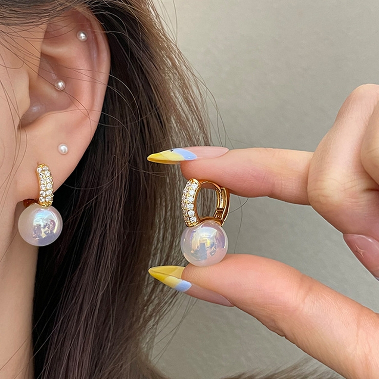 ピアス リングピアス パールピアス レディース 人気アクセサリー上品 ゴールド | shoppinggo | 詳細画像9 
