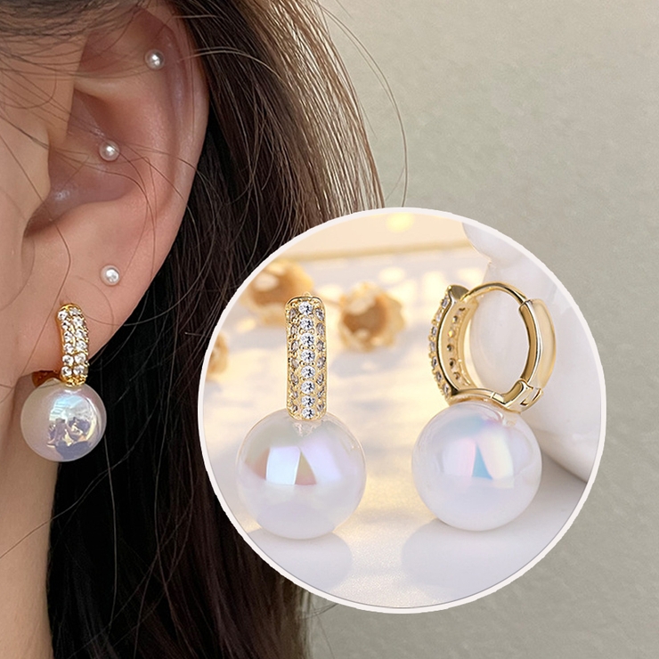 ゴールド | ピアス リングピアス パールピアス レディース 人気アクセサリー上品 ゴールド | shoppinggo