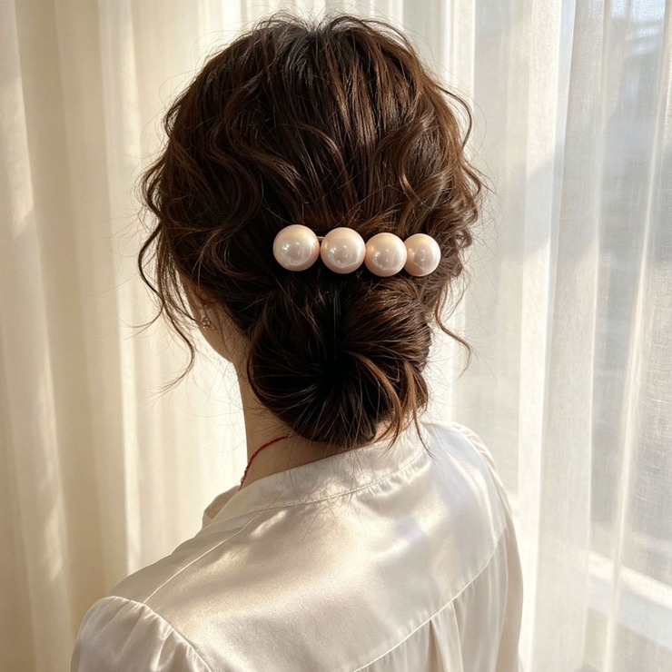 ピンク | ヘアクリップ 大きめ パール | shoppinggo