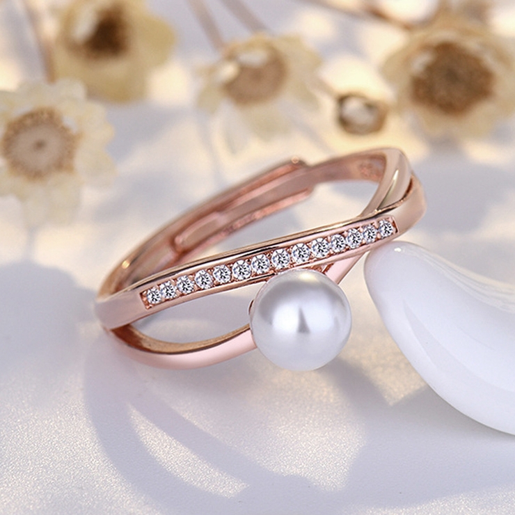 ピンクゴールド | 指輪 パール オープンリング | shoppinggo