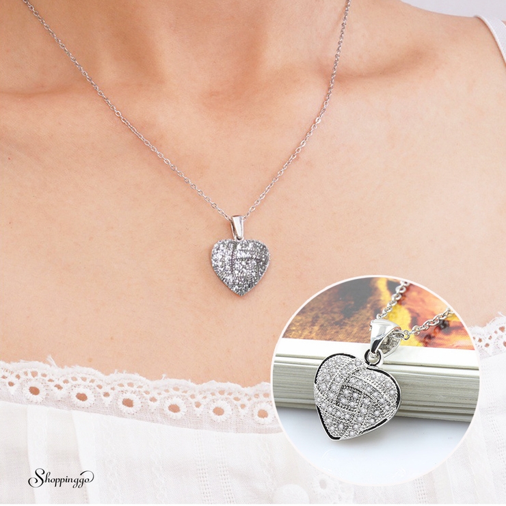 ハート ネックレス オープンハート シルバーネックレス アクセサリー 結婚式 | shoppinggo | 詳細画像1 