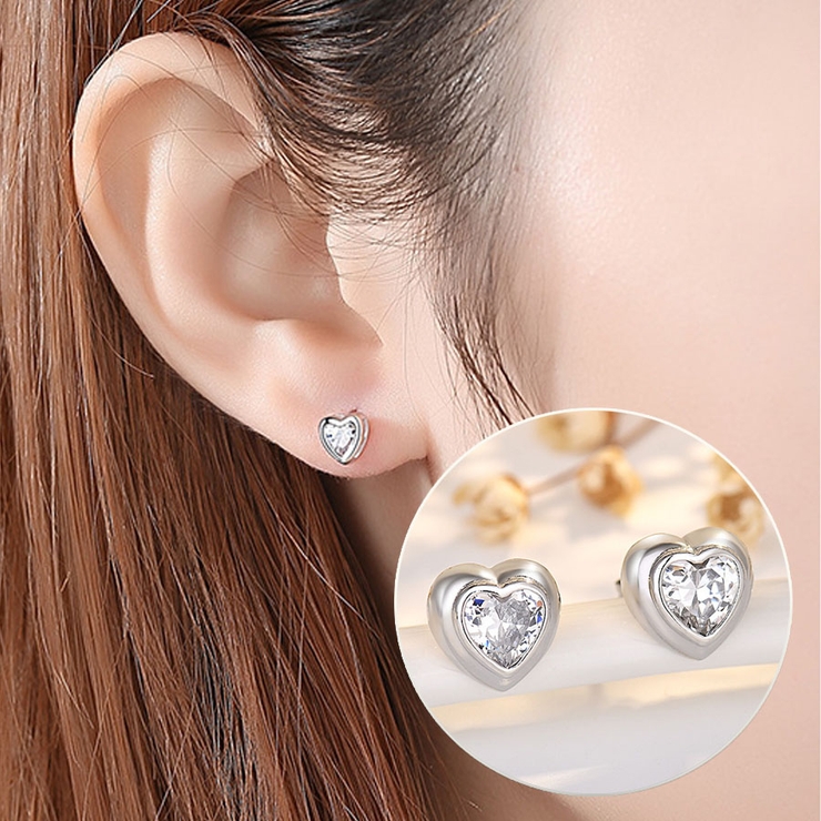シルバー | ピアス ハート スタッドピアス | shoppinggo