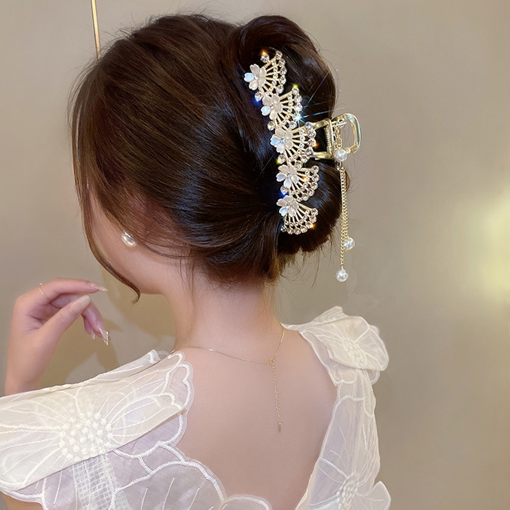 ヘアクリップ はなバレッタ ゆらゆらチェーン付き | shoppinggo | 詳細画像2 