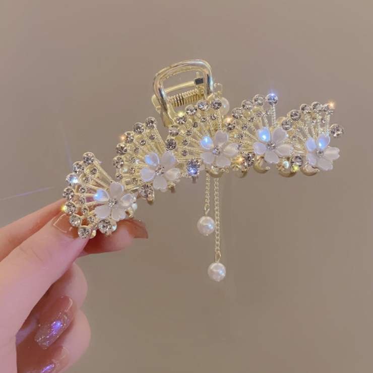 ヘアクリップ はなバレッタ ゆらゆらチェーン付き | shoppinggo | 詳細画像3 