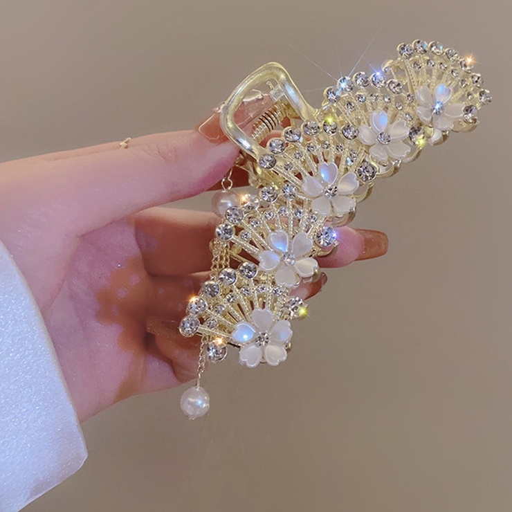 ヘアクリップ はなバレッタ ゆらゆらチェーン付き | shoppinggo | 詳細画像4 