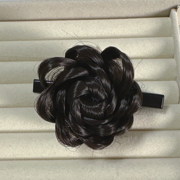ダークブラウン | ウィッグヘアクリップ はなウィッグ お団子ウィッグ | shoppinggo