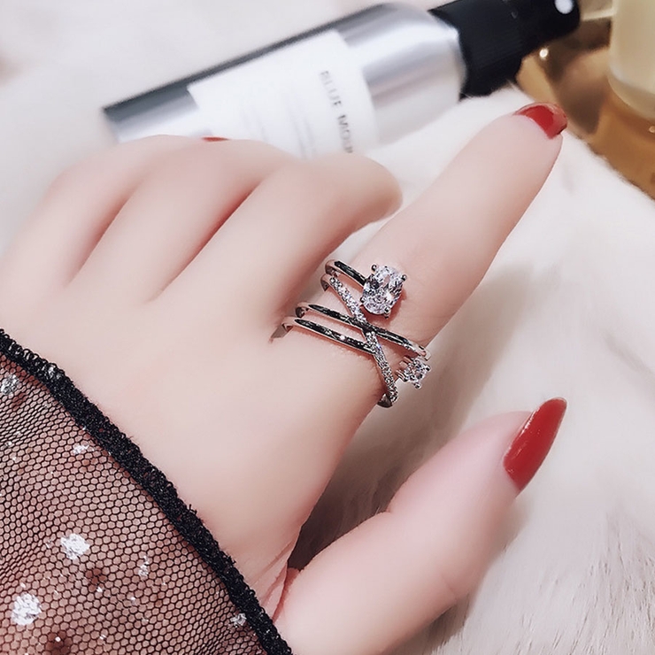 シルバー | 指輪 リング 多重ライン | shoppinggo
