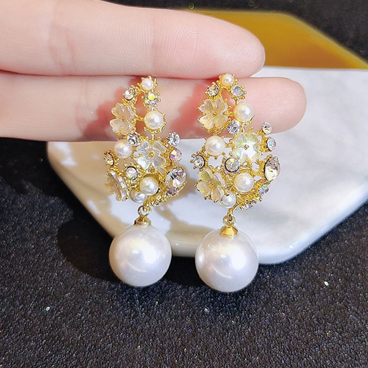 ピアス 揺れる パール レディース 人気アクセサリー キラキラ アシンメトリー | shoppinggo | 詳細画像7 