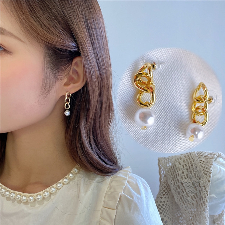 ゴールド | 揺れる イヤリング 大ぶりピアス | shoppinggo
