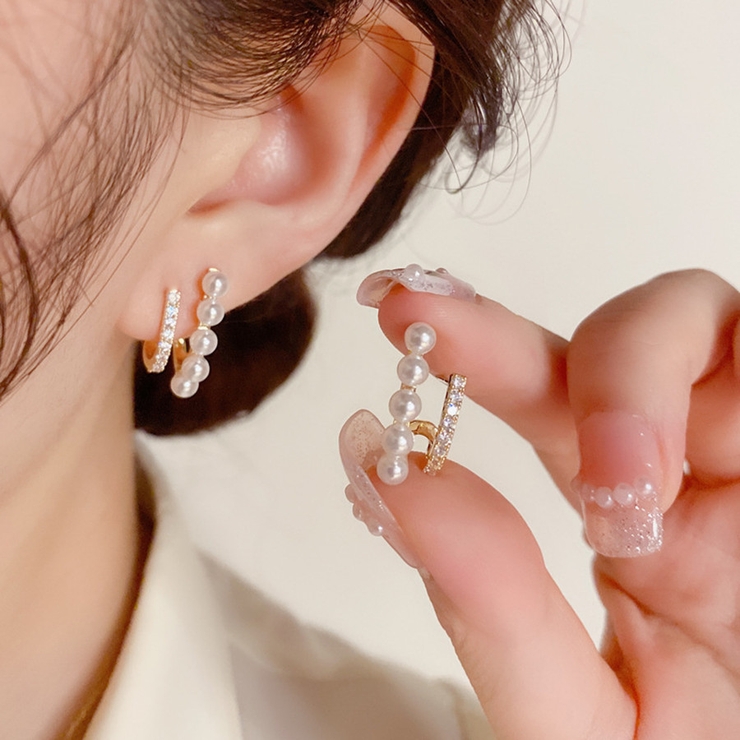 パールピアス 結婚式 おしゃれ[品番：JRKW0004029]｜shoppinggo