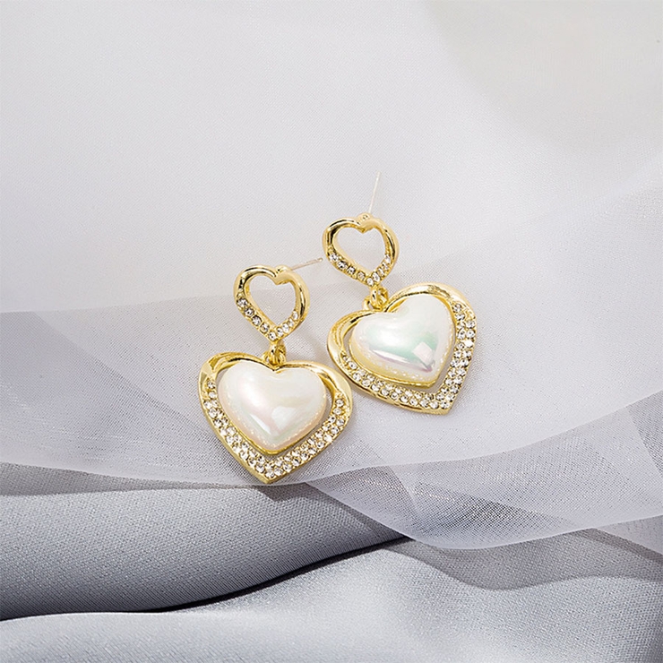 大ぶりピアス ハート 揺れる[品番：JRKW0004040]｜shoppinggo 