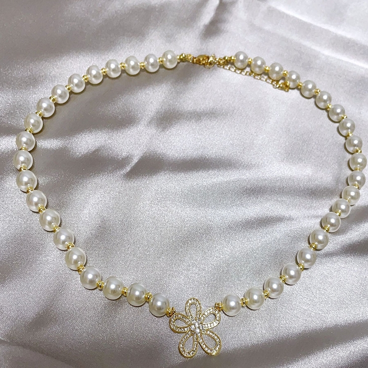ネックレス フェイクパール ボリューム フラワーネックレス | shoppinggo | 詳細画像6 