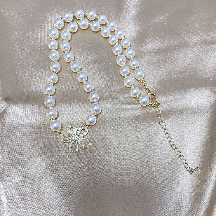 ネックレス フェイクパール ボリューム フラワーネックレス | shoppinggo | 詳細画像8 