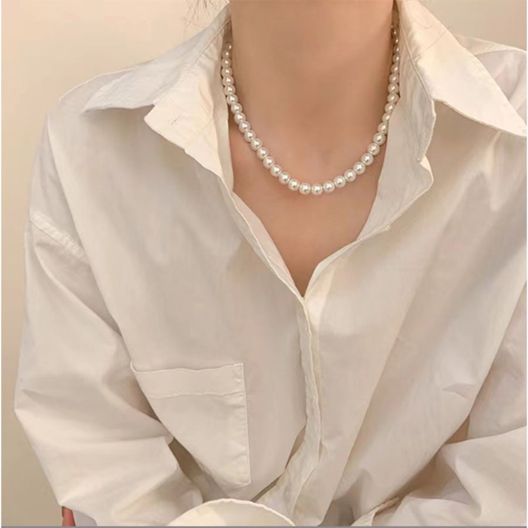 パールネックレス チョーカー フェイクパール ボリューム | shoppinggo | 詳細画像7 