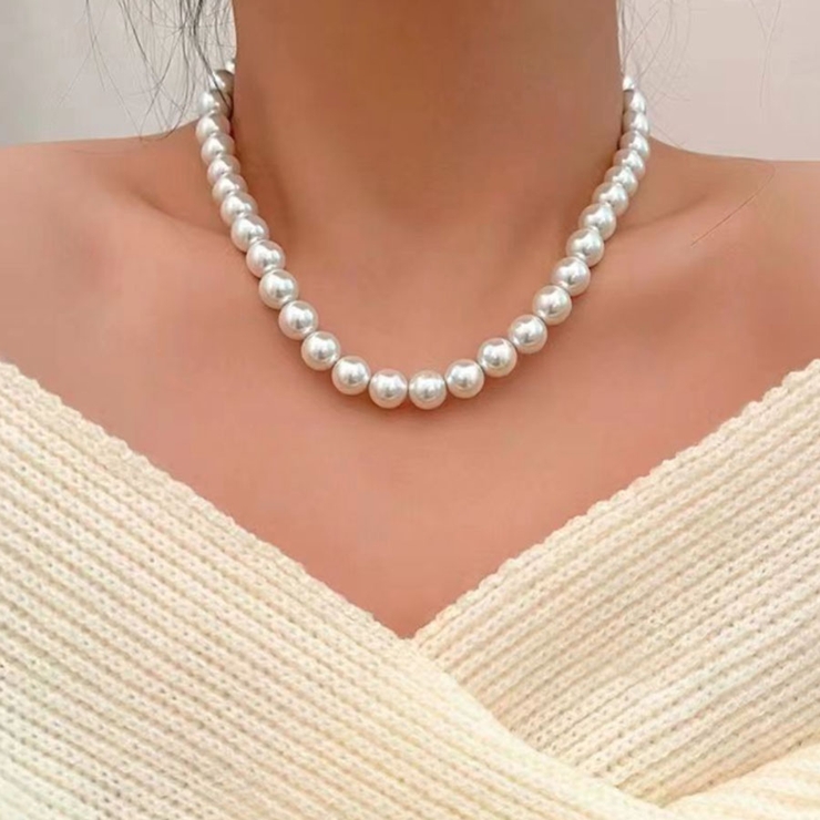 パールネックレス チョーカー フェイクパール ボリューム | shoppinggo | 詳細画像13 