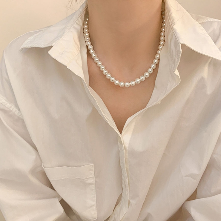 パールネックレス チョーカー フェイクパール ボリューム | shoppinggo | 詳細画像15 