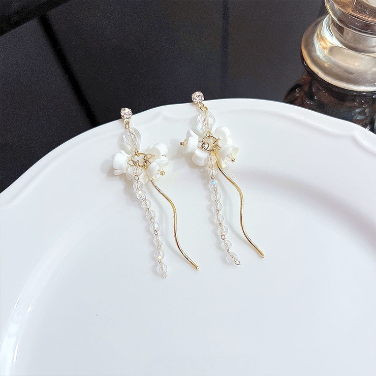 パールピアス 揺れるモチーフピアス 花 可愛い イヤリング 人気アクセサリー | shoppinggo | 詳細画像5 