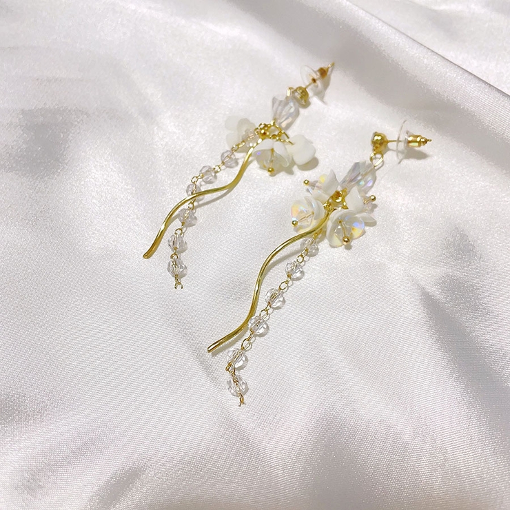 パールピアス 揺れるモチーフピアス 花 可愛い イヤリング 人気アクセサリー | shoppinggo | 詳細画像8 