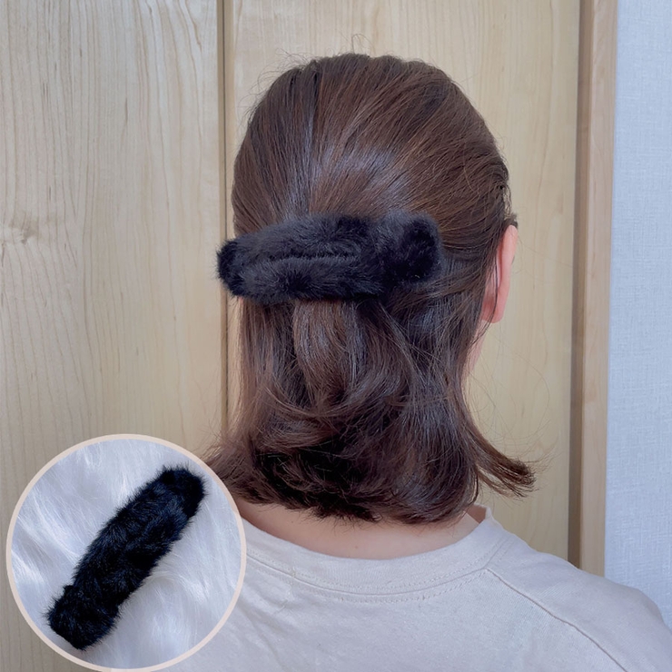 ブラック | もこもこヘアピン 大きめ  ヘアクリップ | shoppinggo