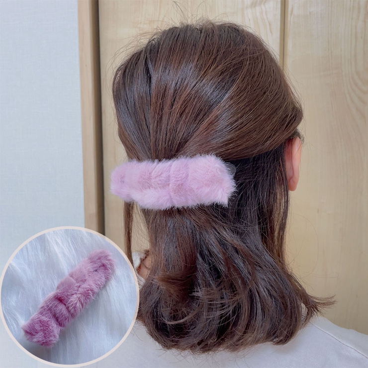 パープル | もこもこヘアピン 大きめ  ヘアクリップ | shoppinggo