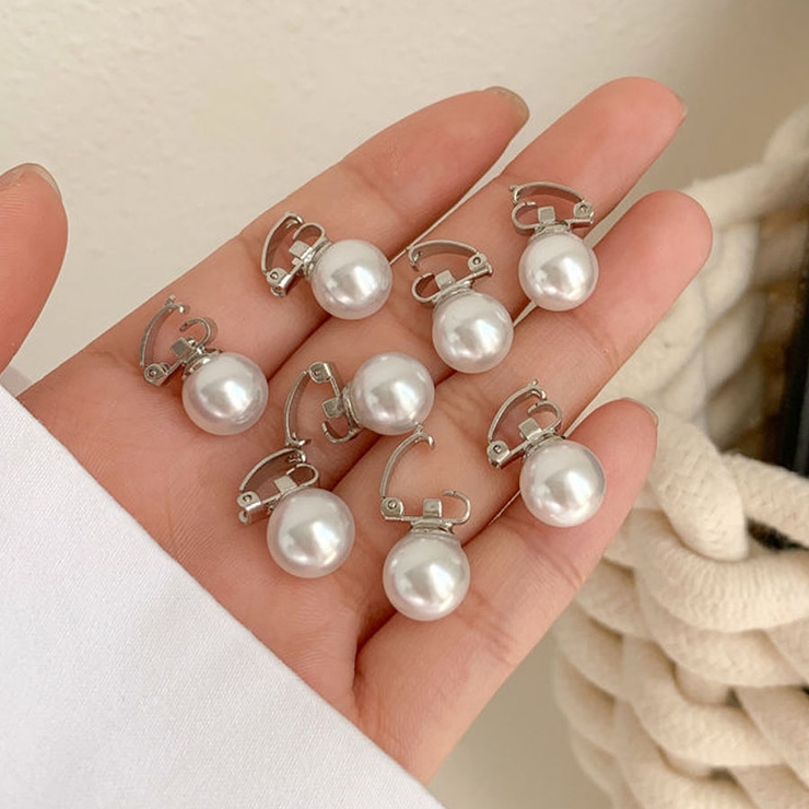 ミニヘアクリップ パール 10個入り[品番：JRKW0004435