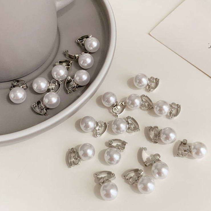 注目の ミニヘアクリップ 10個入り[品番：JRKW0004435 パール ヘアアクセサリー