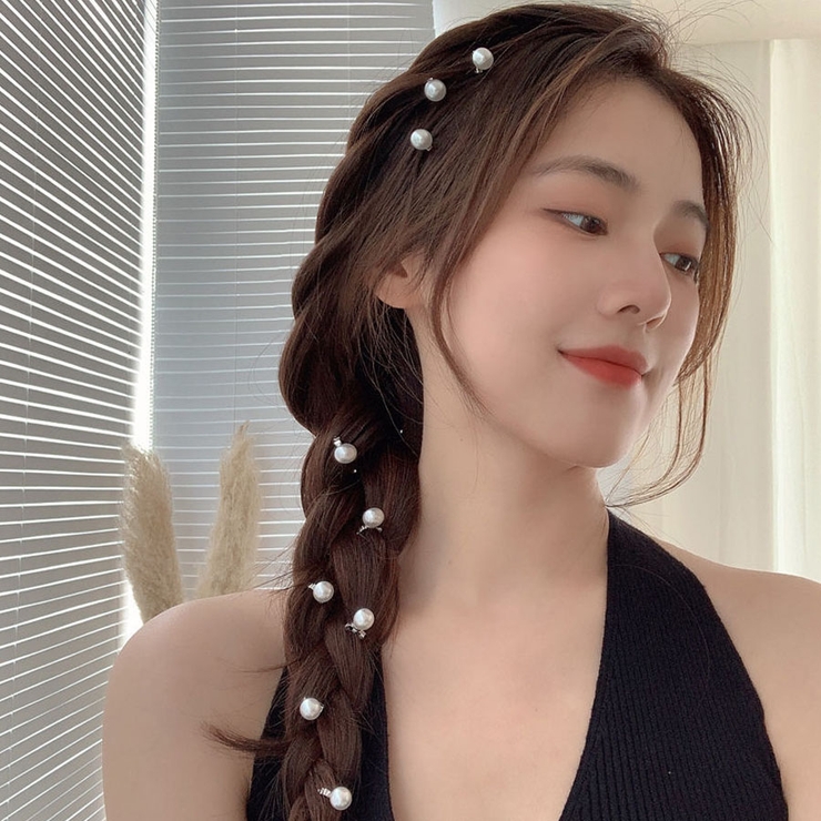 ミニヘアクリップ パール 10個入り[品番:JRKW0004435 ミニヘアクリップ パール 10個入り[品番:JRKW0004435