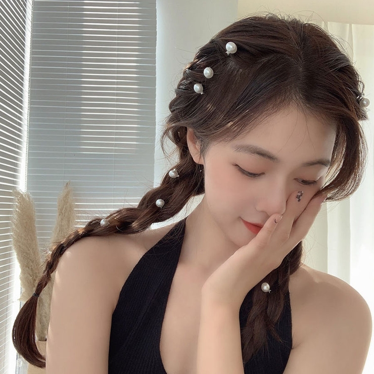 ミニヘアクリップ パール 10個入り[品番:JRKW0004435 ミニヘアクリップ パール 10個入り[品番:JRKW0004435