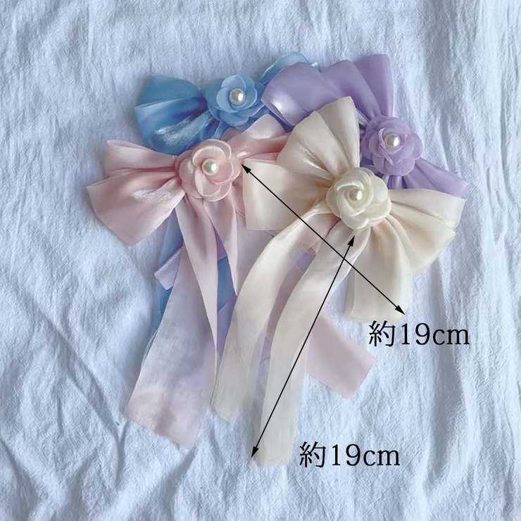 リボンバレッタ パールヘアクリップ ヘアアクセ | shoppinggo | 詳細画像3 