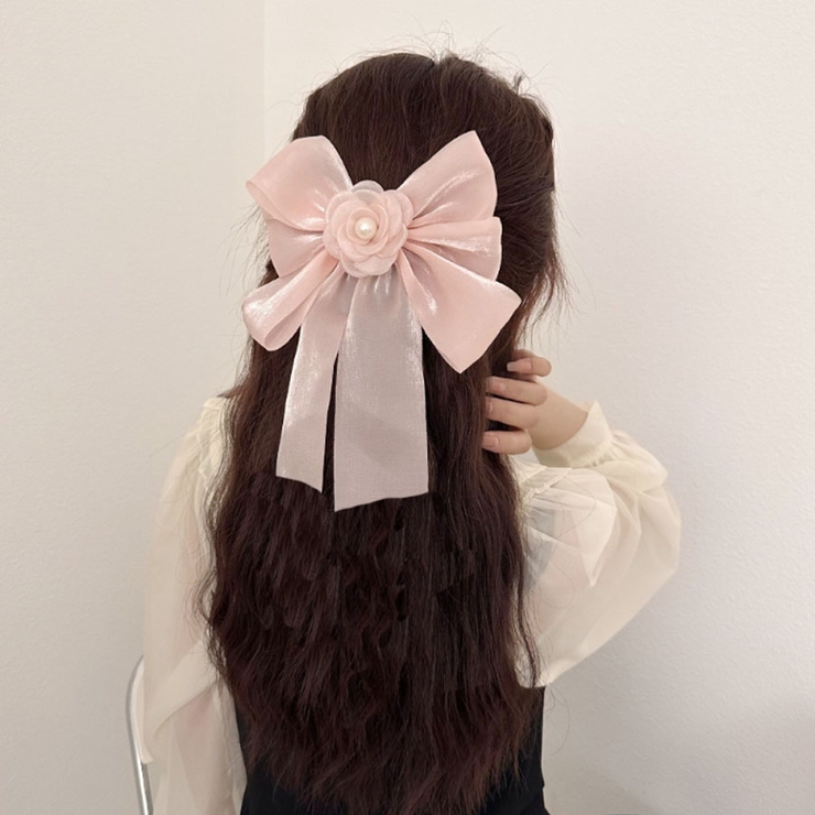 ピンク】リボンバレッタ パールヘアクリップ  ヘアアクセ[品番：JRKW0004323]｜shoppinggo（ショッピングゴー）のレディースファッション通販｜SHOPLIST（ショップリスト）