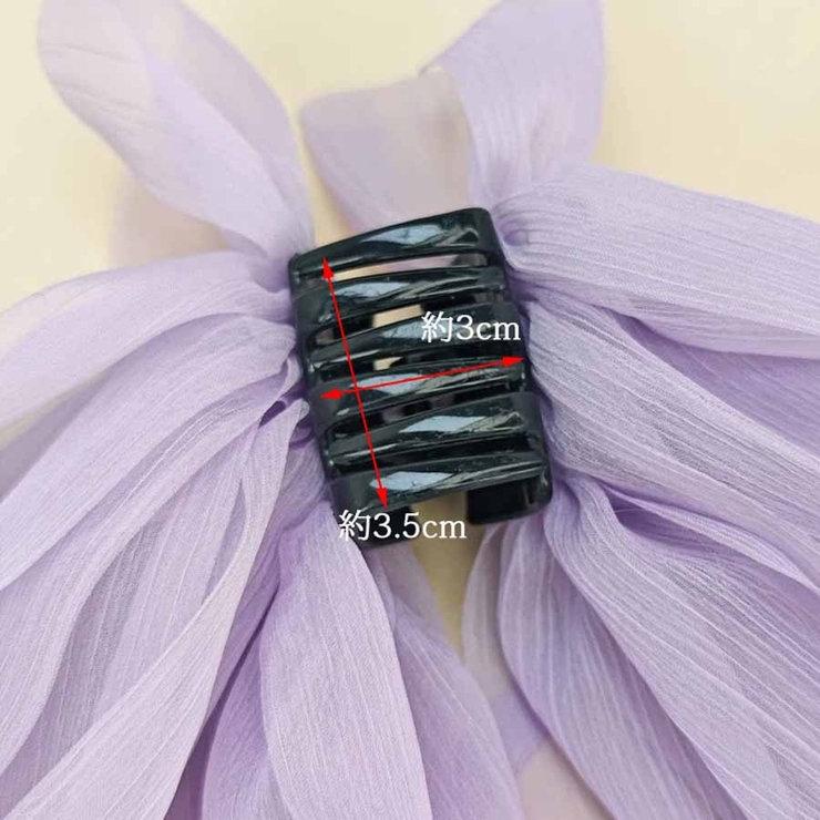 リボンバレッタ ヘアアクセ ダブル[品番：JRKW0004321