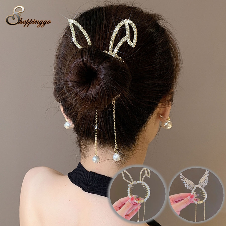 ヘアクリップ ゆらゆらチェーン付き 髪留め | shoppinggo | 詳細画像1 