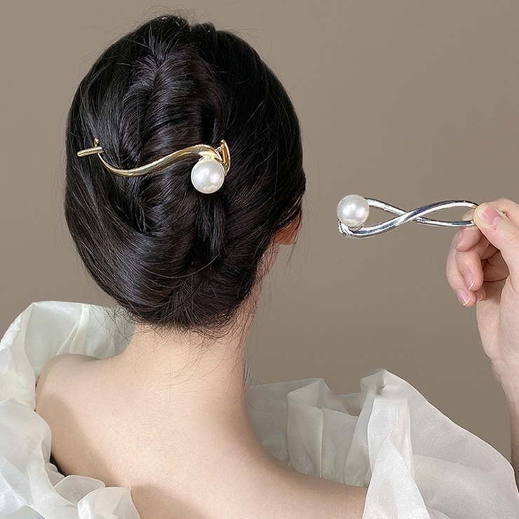 ヘア留め ヘアアクセサリー クロスヘアピン髪飾り 上品 パーティー飾り