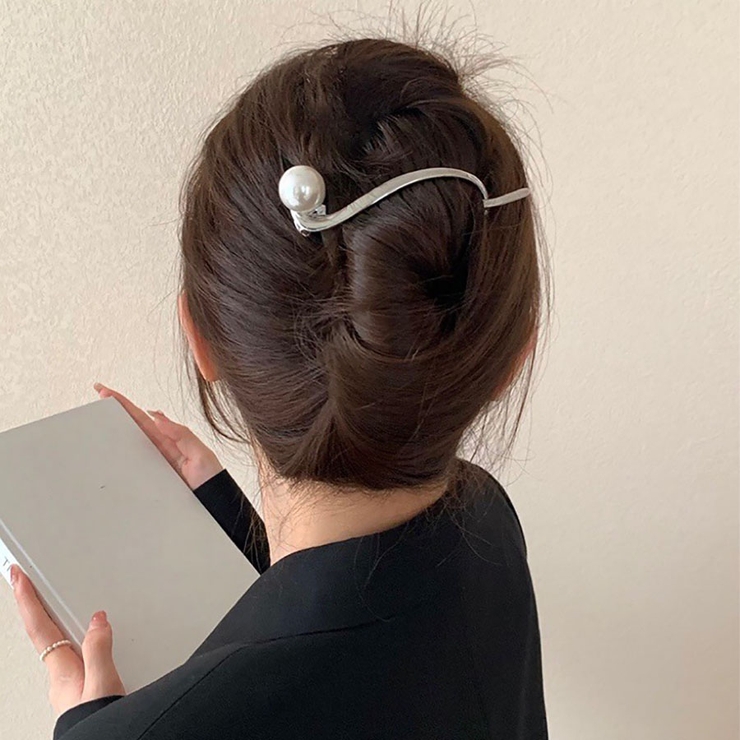 シルバー | ヘア留め ヘアアクセサリー クロスヘアピン髪飾り 上品 パーティー飾り | shoppinggo