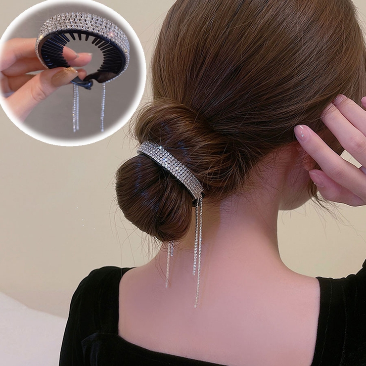 ヘアクリップ お団子クリップ ポニーリング[品番：JRKW0004283