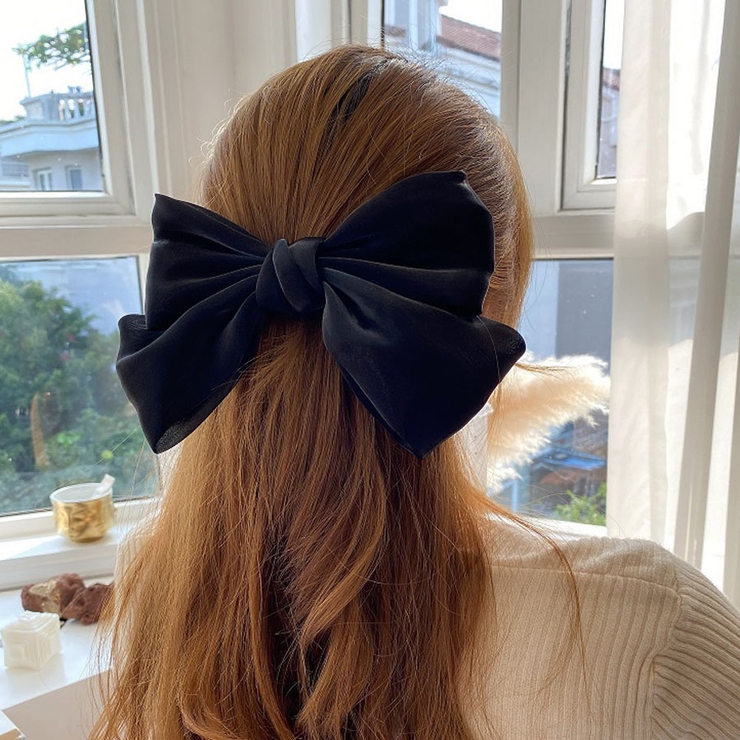 リボンバレッタ ヘアクリップ ヘアアクセ[品番：JRKW0002344