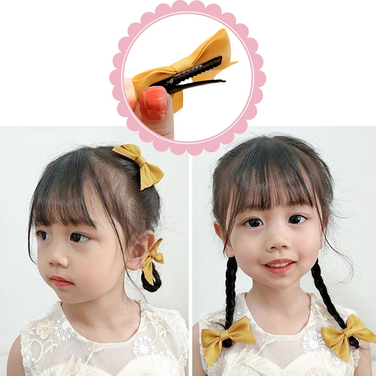 ヘアピン2個セット リボン ヘアアクセサリー[品番：JRKW0002655