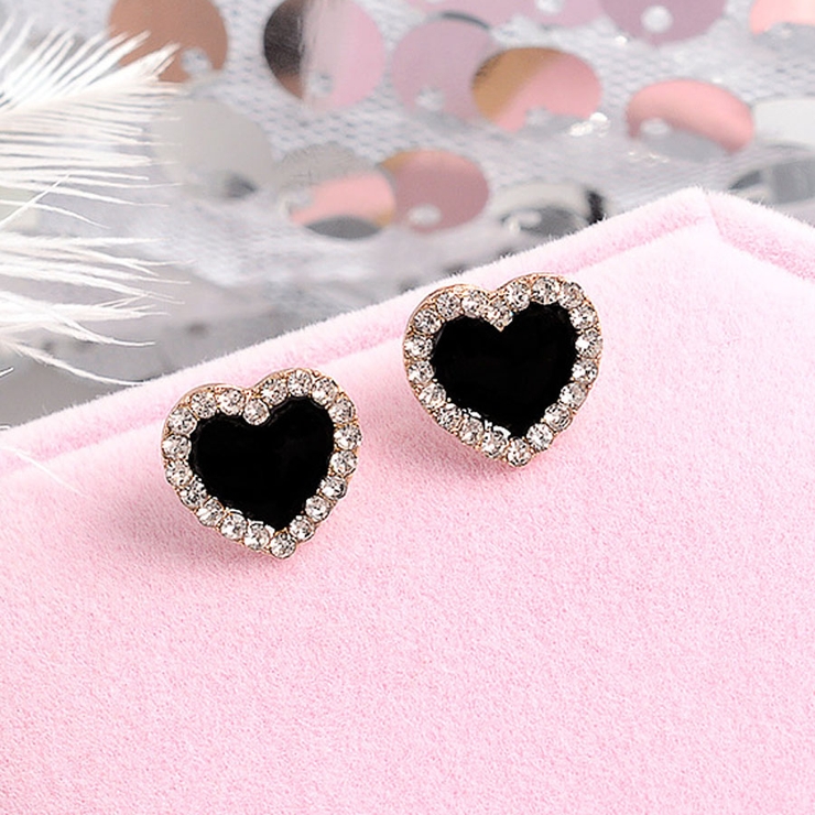 ブラック*ハート | ピアス シンプル スタッドピアス | shoppinggo