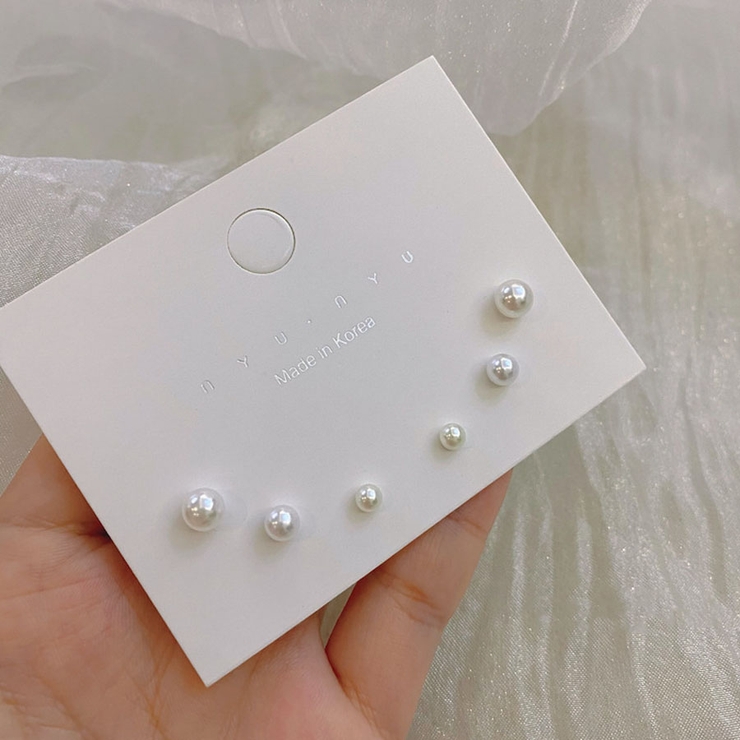 ピアスセット3ペア スタッドピアス パール | shoppinggo | 詳細画像2 