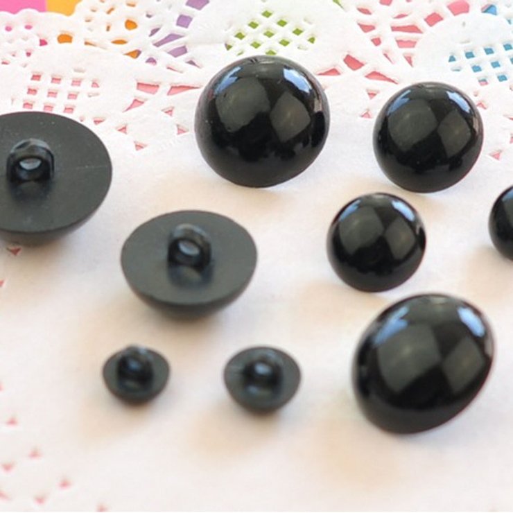 ブラック | ボタン 6個セット プラスチックスタンダードボタン | shoppinggo