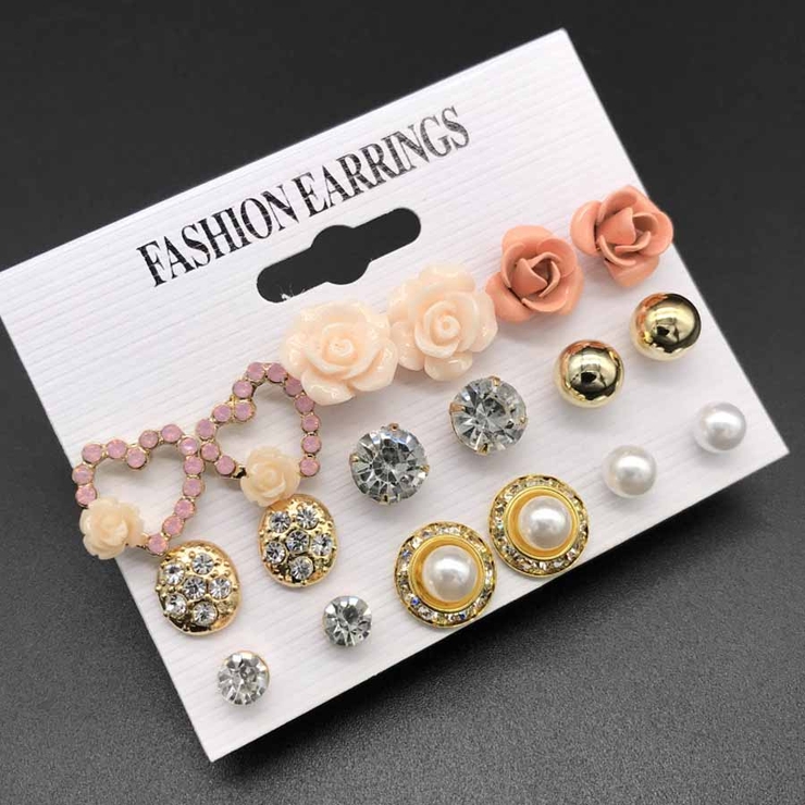 ピアスセット 9点セットピアス スタッドピアス[品番：JRKW0002270 ピアス9点セット 多様なデザイン